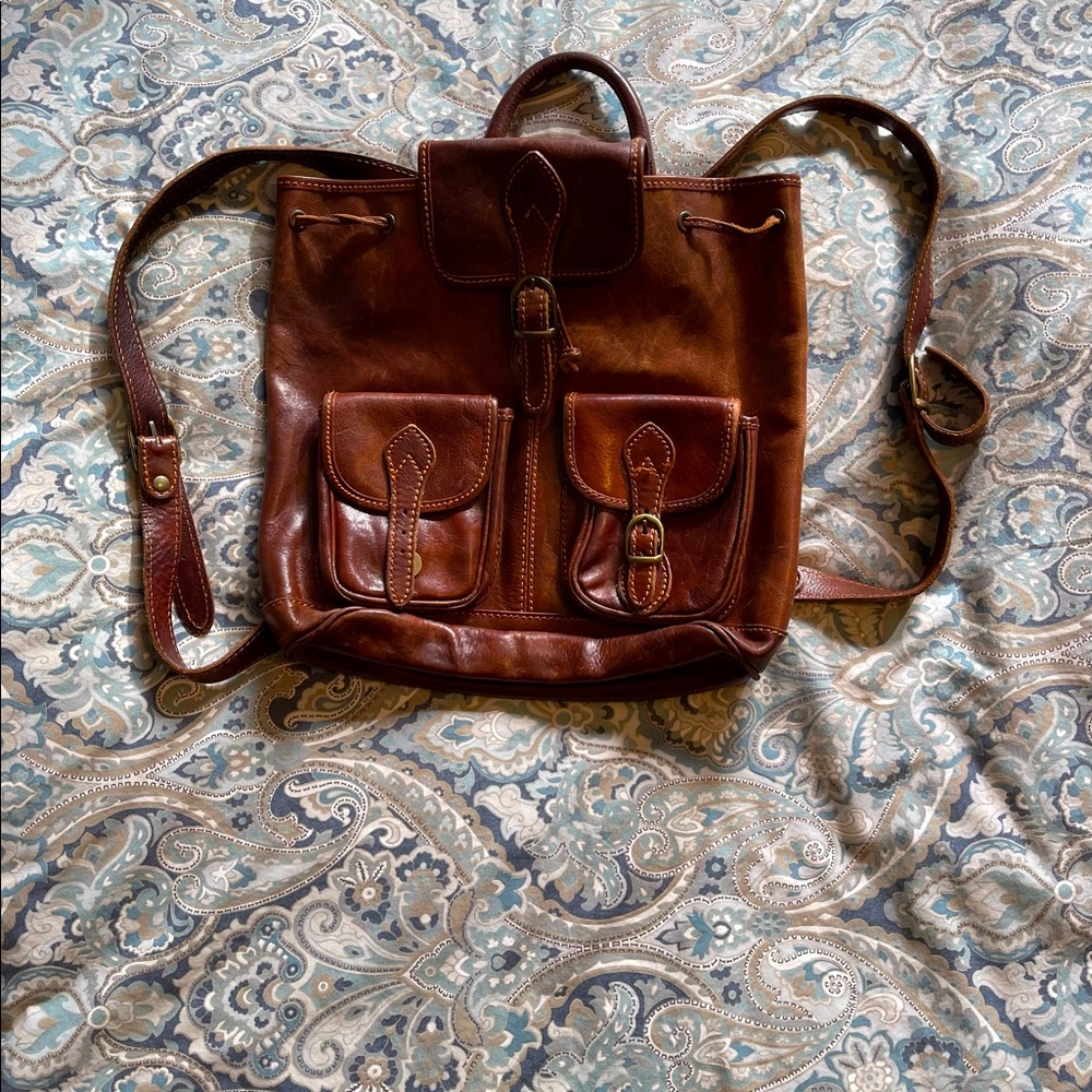 Leather backpack